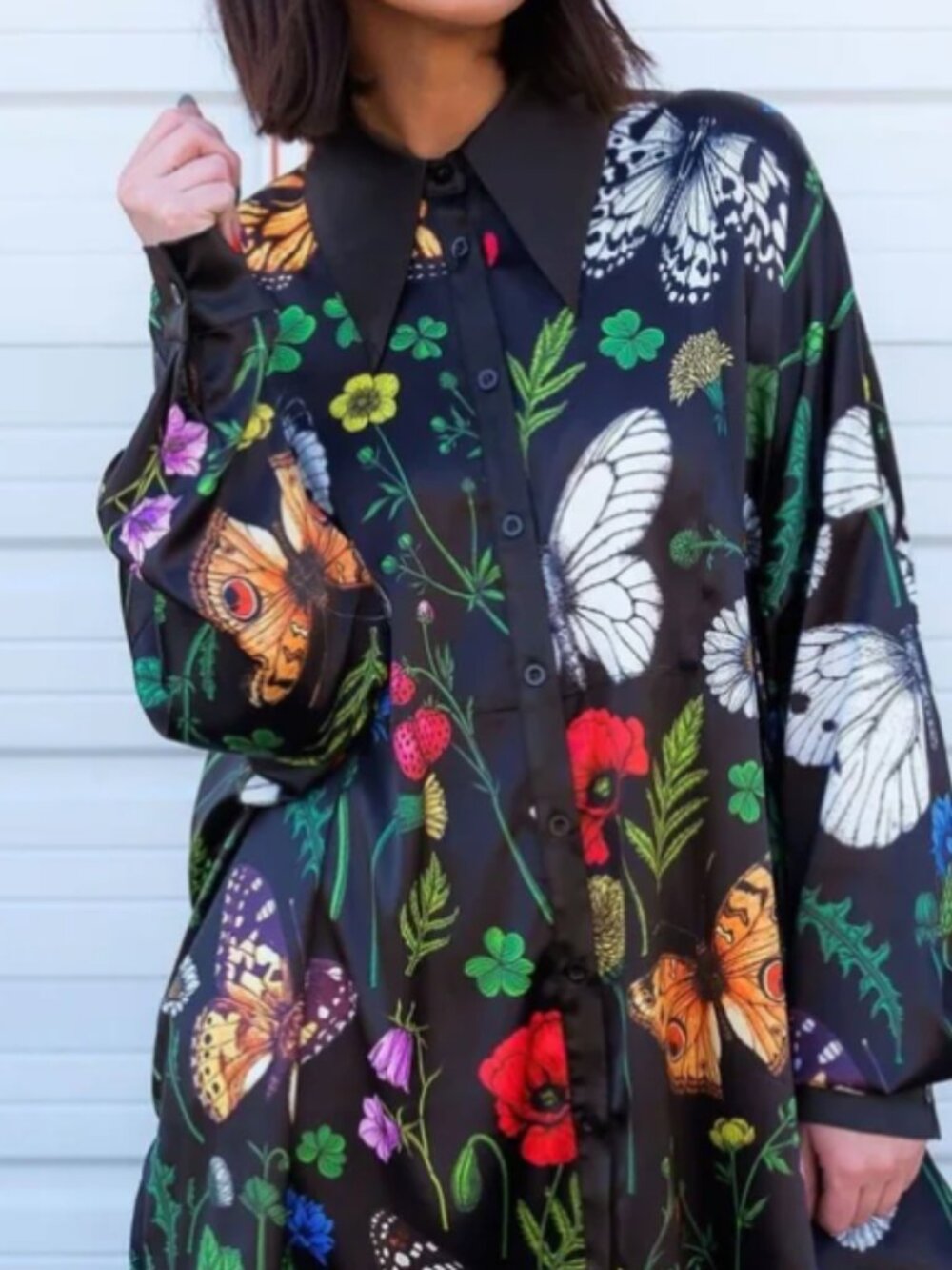 Dressed in Lala Folklore Florals satin playsuit top only Small - Picture 3 of 6